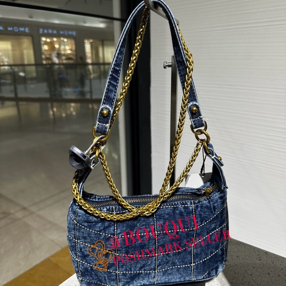 BLOGGERS FAV ZARA QUILTED DENIM SHOULDER BAG